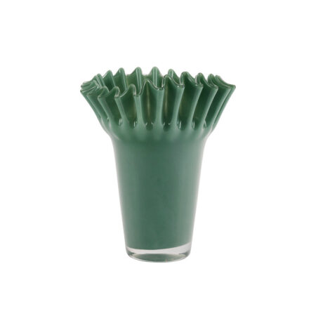Bahne Interior - Vase med waffle kant, grøn - H22cm