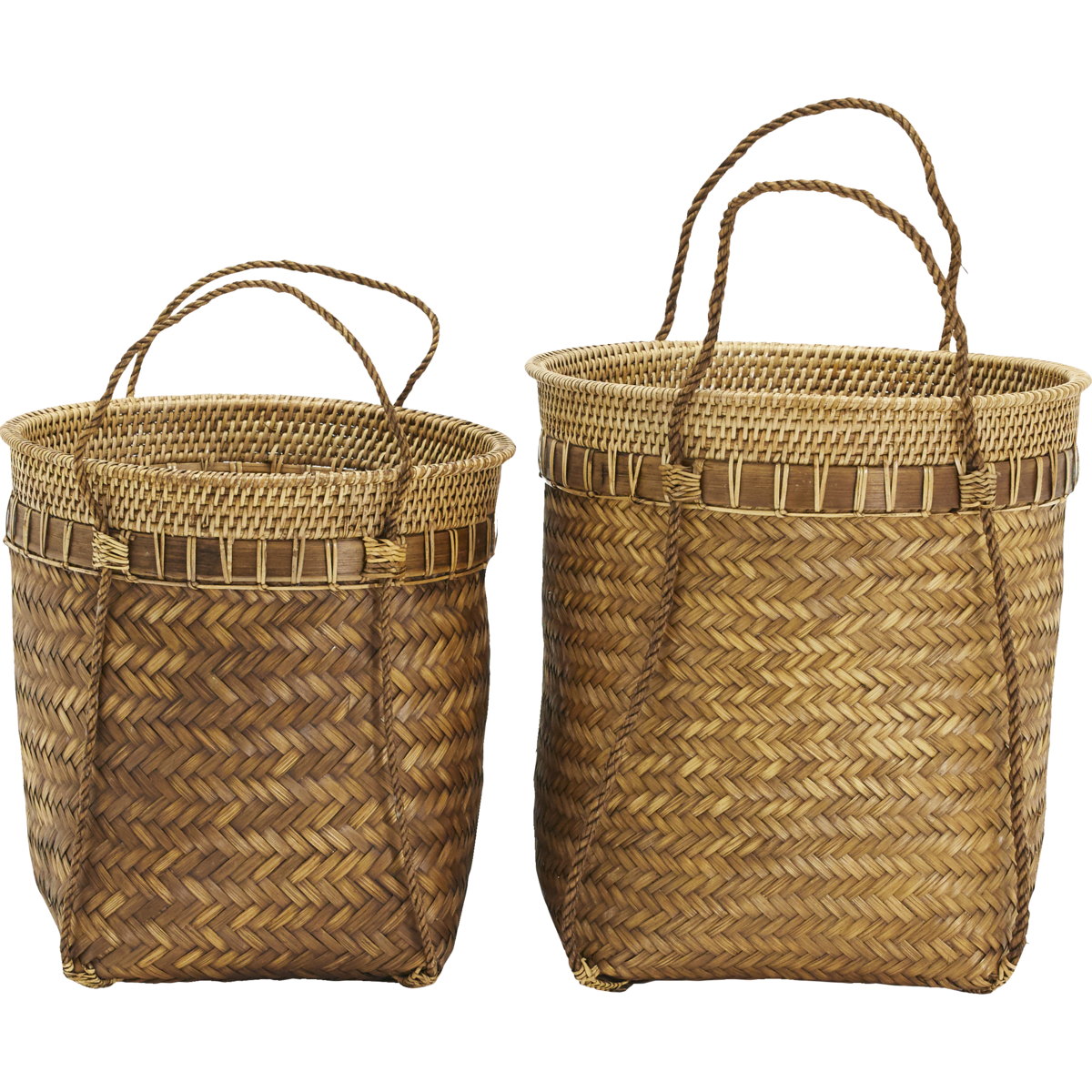 Baskets, HDBalie, Nature - Nature / Bamboo , Rattan / h: 35 cm, dia: 35 cm, h: 28 cm, dia: 30 cm Baskets, HDBalie, Nature - Nature / Bamboo , Rattan / h: 35 cm, dia: 35 cm, h: 28 cm, dia: 30 cm