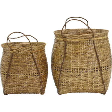 Baskets, HDKuta, Nature - Nature / Bamboo , Rattan / L:, l: 40 cm, w: 37 cm, h: 49 cm, S:, l: 35 cm, w: 30 cm, h: