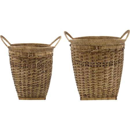 Baskets, HDPura, Nature - Nature / Bamboo , Rattan / h: 40 cm, dia: 31 cm, h: 42 cm, dia: 36 cm