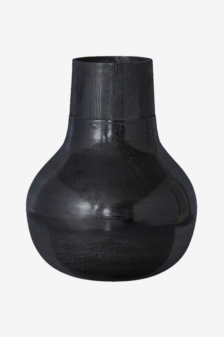BePureHome - Vase i sort metal, Metal XL - Sort - Urtepotteskjulere & vaser - - Homeroom