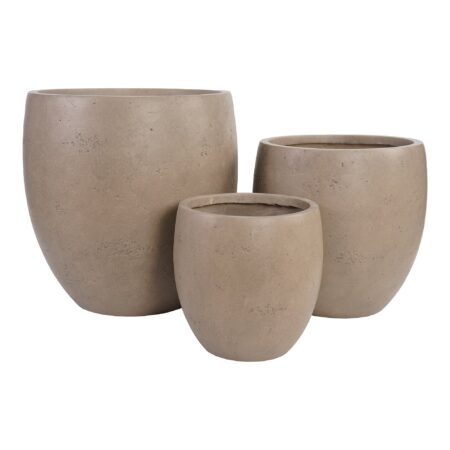 Beckley Krukker - Krukker, Fiberclay, Brun Sæt Af 3, Drænhul I Bund