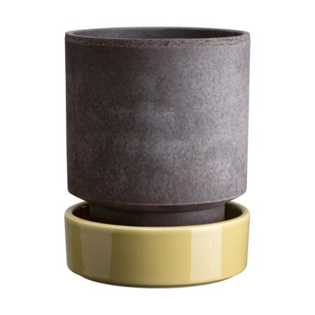 Bergs Potter Hoff krukke Ø14 cm, Raw Grey-Pale Yellow