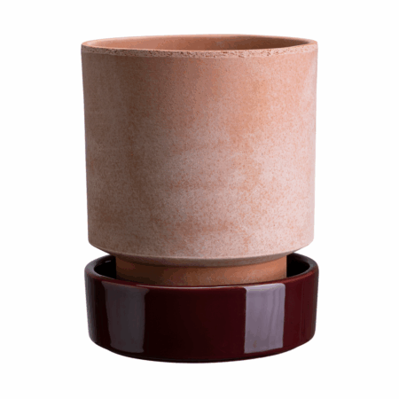Bergs Potter Hoff krukke Ø16 cm, Raw Rosa-Deep Burgundy