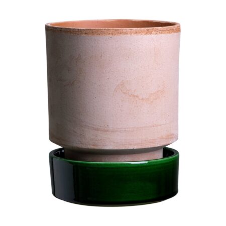 Bergs Potter Hoff krukke Ø18 cm, Raw Rosa-Emerald Green