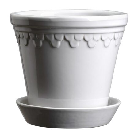 Bergs Potter Københavner blomsterkrukke glaseret Ø10 cm Mineral White
