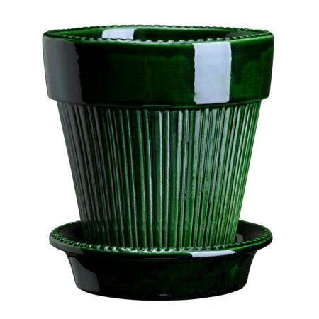 Bergs Potter Simona blomsterkrukke glaseret Ø14 cm Grøn