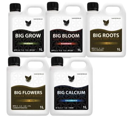 Big Plant Science Komplet Gødnings Kit x5 tilbud (BIG GROW, BIG BLOOM, BIG CALCIUM BIG ROOTS og BIG FLOWERS)