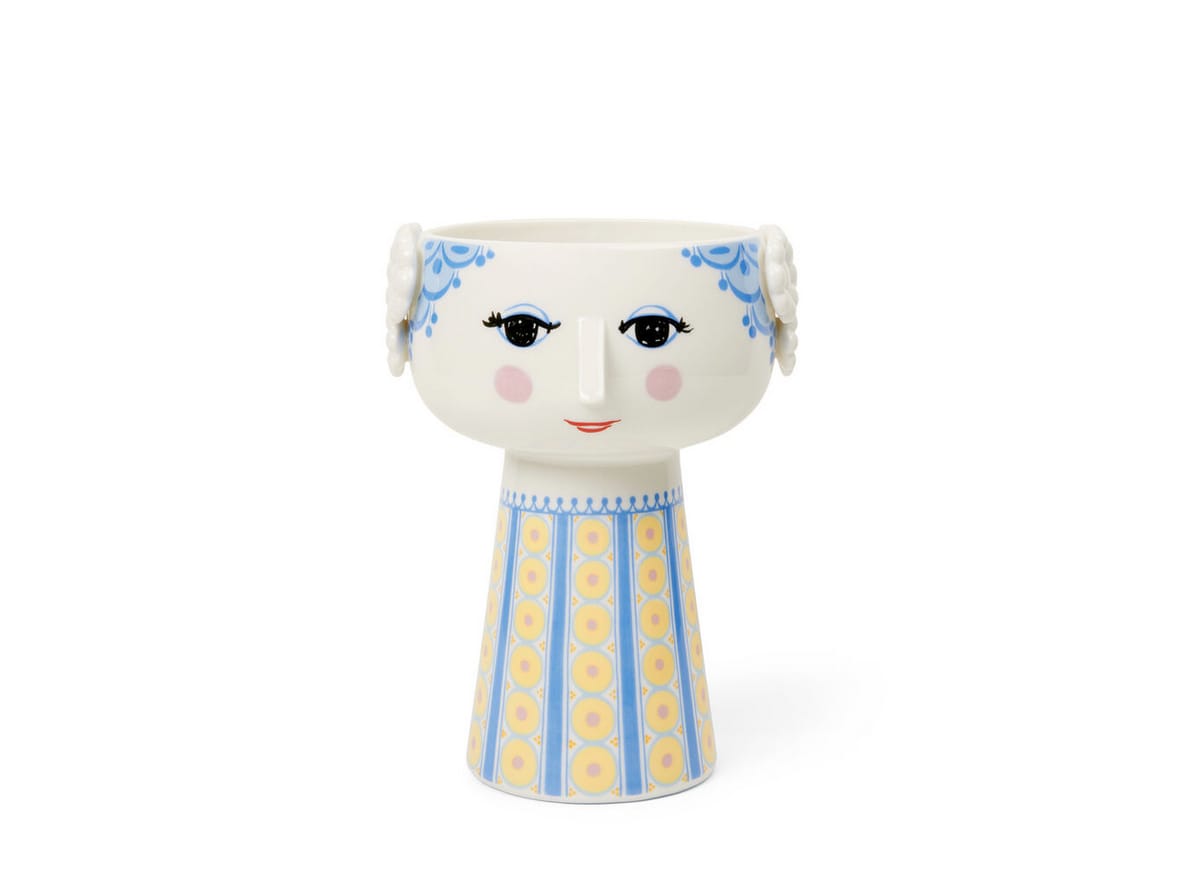 Bjørn Wiinblad - Eva Vase - Vase - Blue/Yellow - H15 x Ø11 cm Bjørn Wiinblad - Eva Vase - Vase - Blue/Yellow - H15 x Ø11 cm