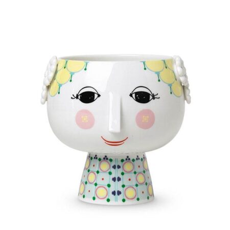 Bjørn Wiinblad Eva urtepotteskjuler på fod - Ø15,5 cm - Gul : Erling Christensen Møbler