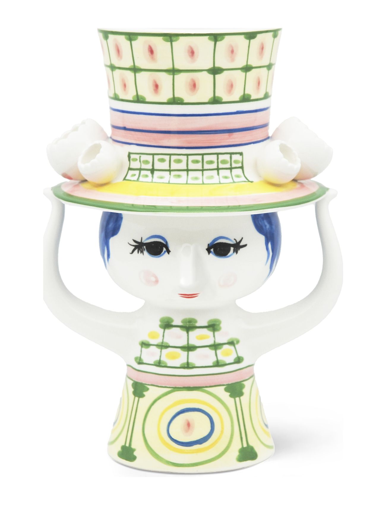 Bjørn Wiinblad | Lady With Hat Vase H24.5 Cm Grøn | 24.5 cm Bjørn Wiinblad | Lady With Hat Vase H24.5 Cm Grøn | 24.5 cm