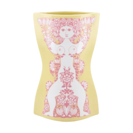Bjørn Wiinblad Nina vase Gul-lyserød, 22 cm