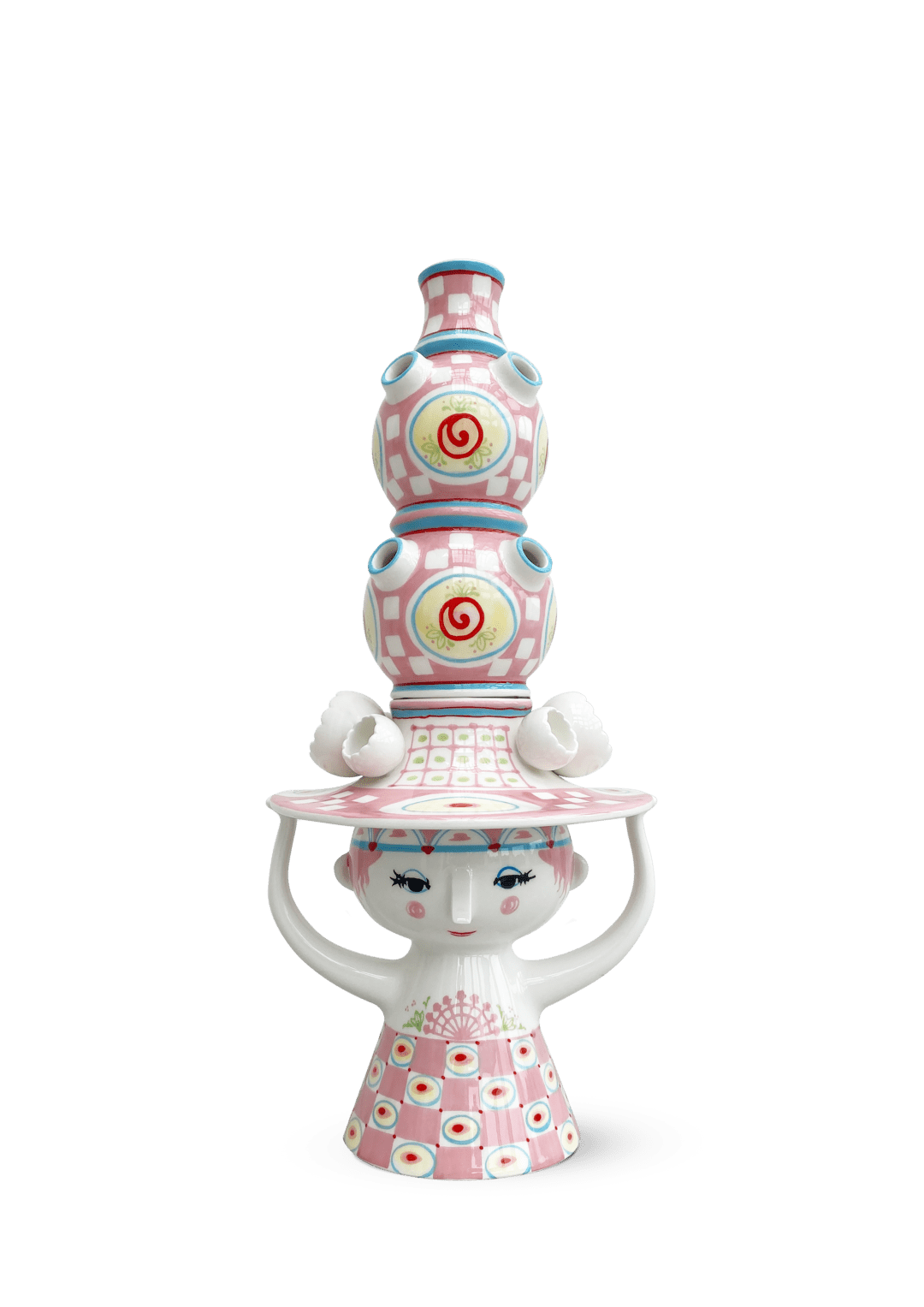 Bjørn Wiinblad - Wiinblad Dame med hat Vase H50 cm pink Bjørn Wiinblad - Wiinblad Dame med hat Vase H50 cm pink