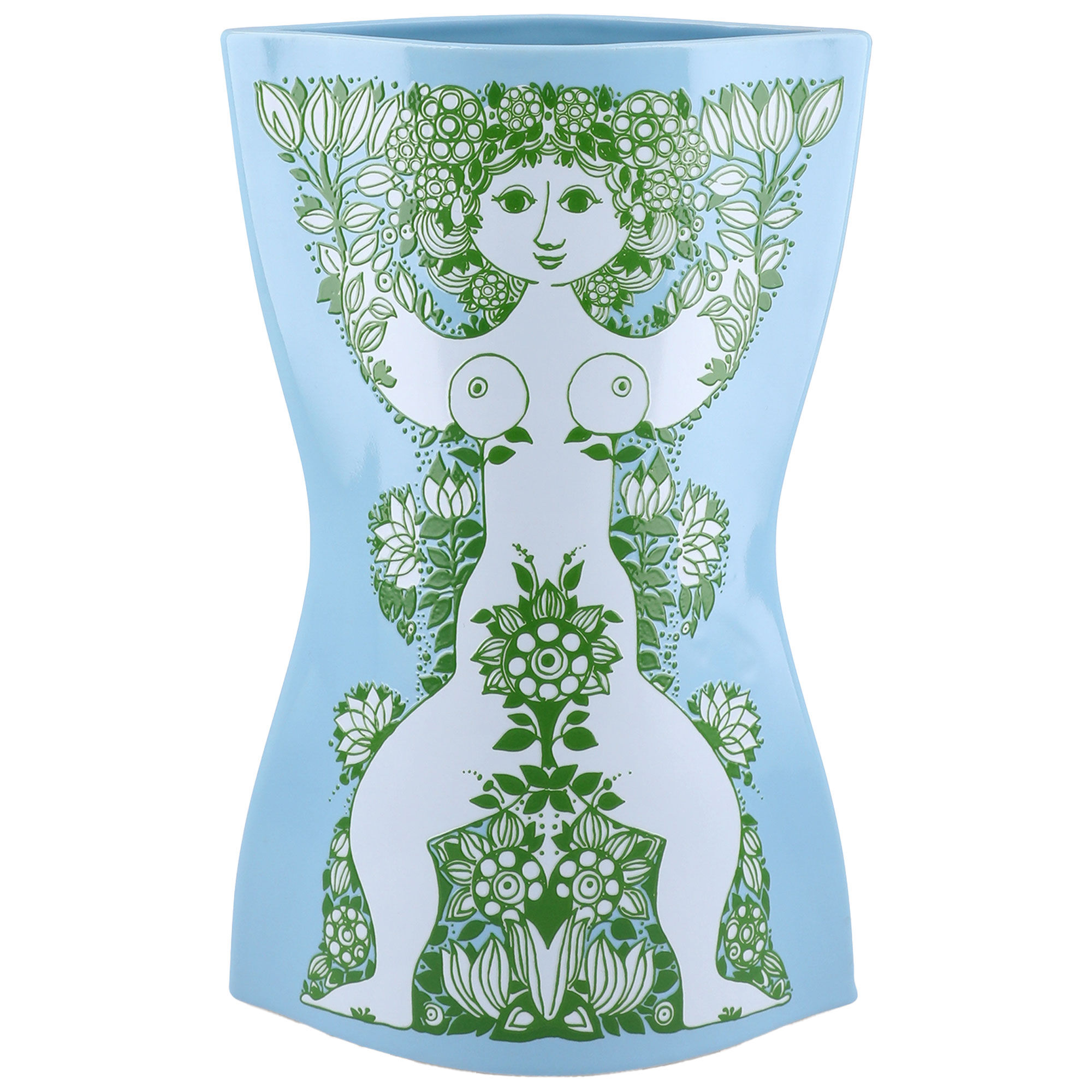 Bjørn wiinblad Nina vase 28,5 cm, lyseblå/grøn Bjørn wiinblad Nina vase 28,5 cm, lyseblå/grøn