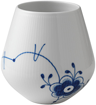 Blå Mega Riflet 15 cm. Vase Mellem