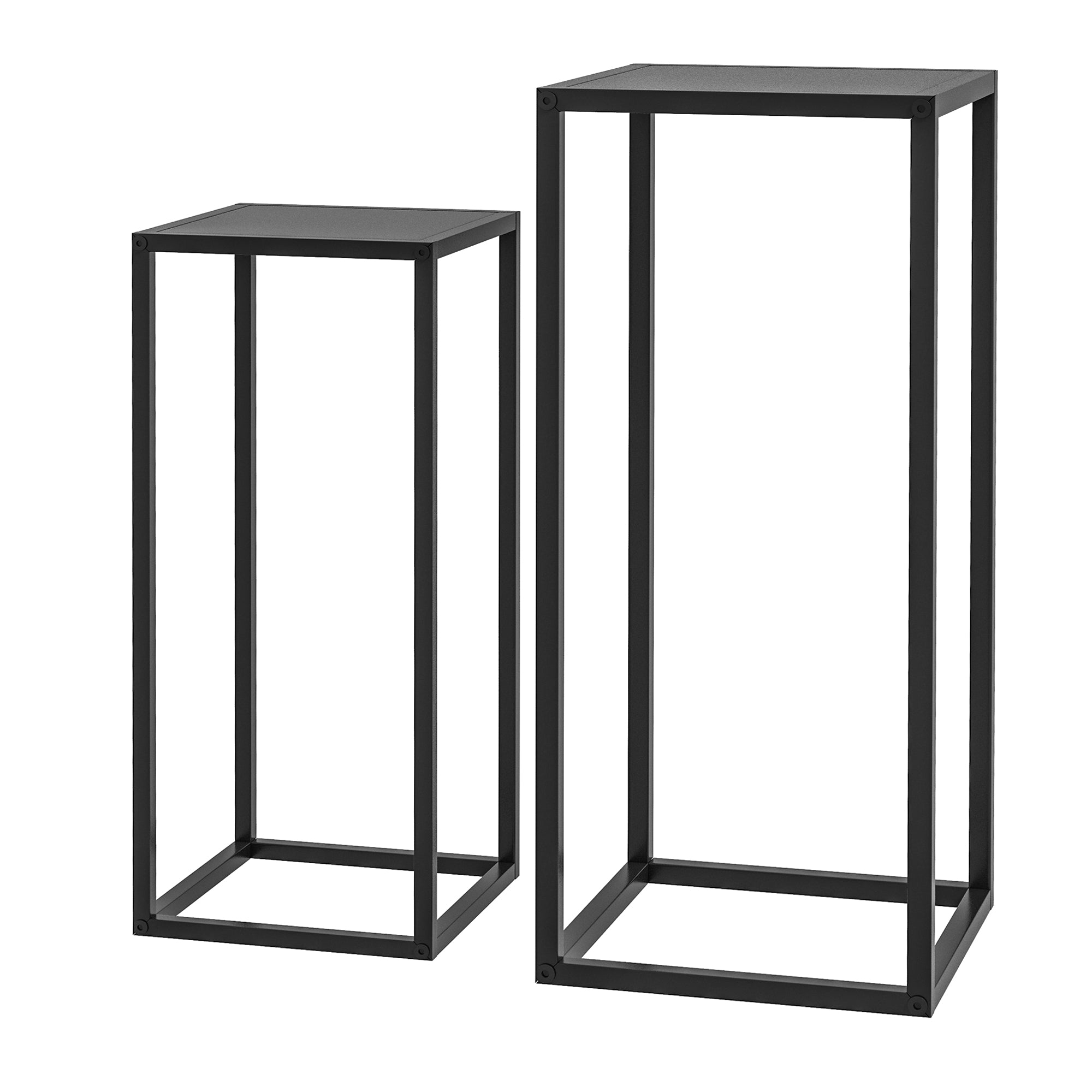 Blomsterstander, sæt med 2, skandinavisk design, metalramme, 58,5/65 cm højde, sort Blomsterstander, sæt med 2, skandinavisk design, metalramme, 58,5/65 cm højde, sort
