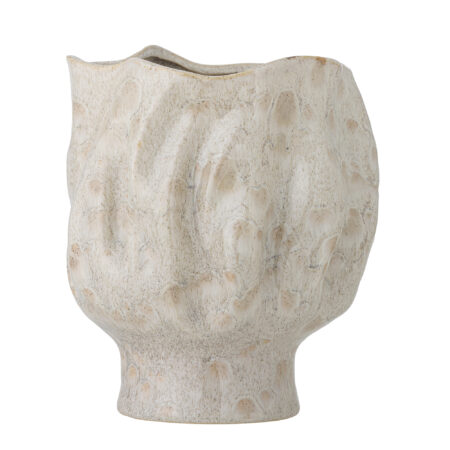 Bloomingville - Adair Vase, Hvid, Stentøj, D21xH24 cm