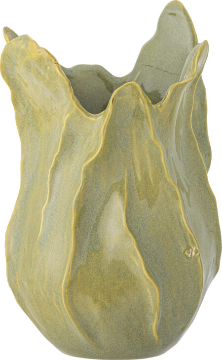 Bloomingville - Bastien Vase - Grøn - Stentøj Keramik - H 29,5 Cm
