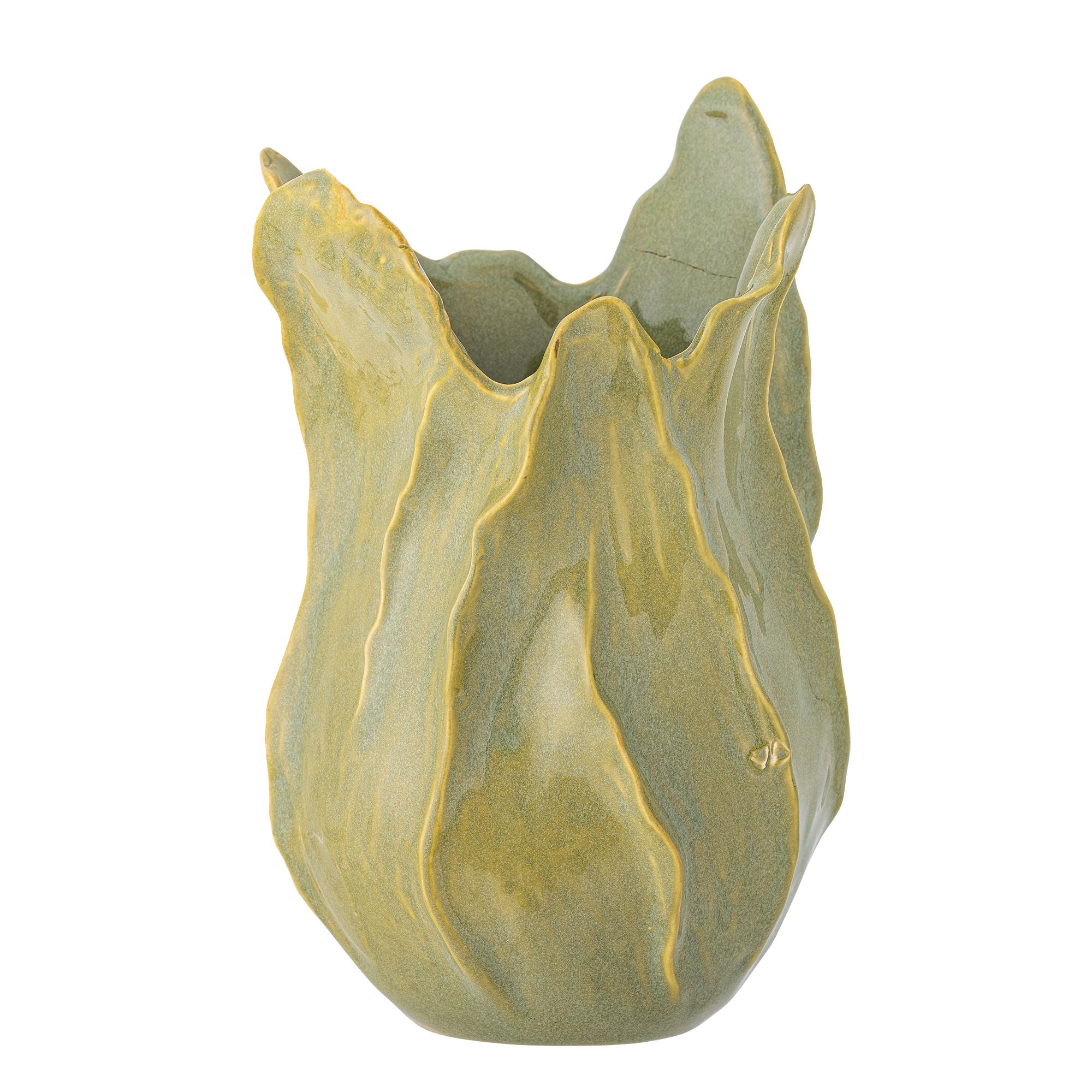 Bloomingville Bastien Vase, Grøn, Stentøj Bloomingville Bastien Vase, Grøn, Stentøj