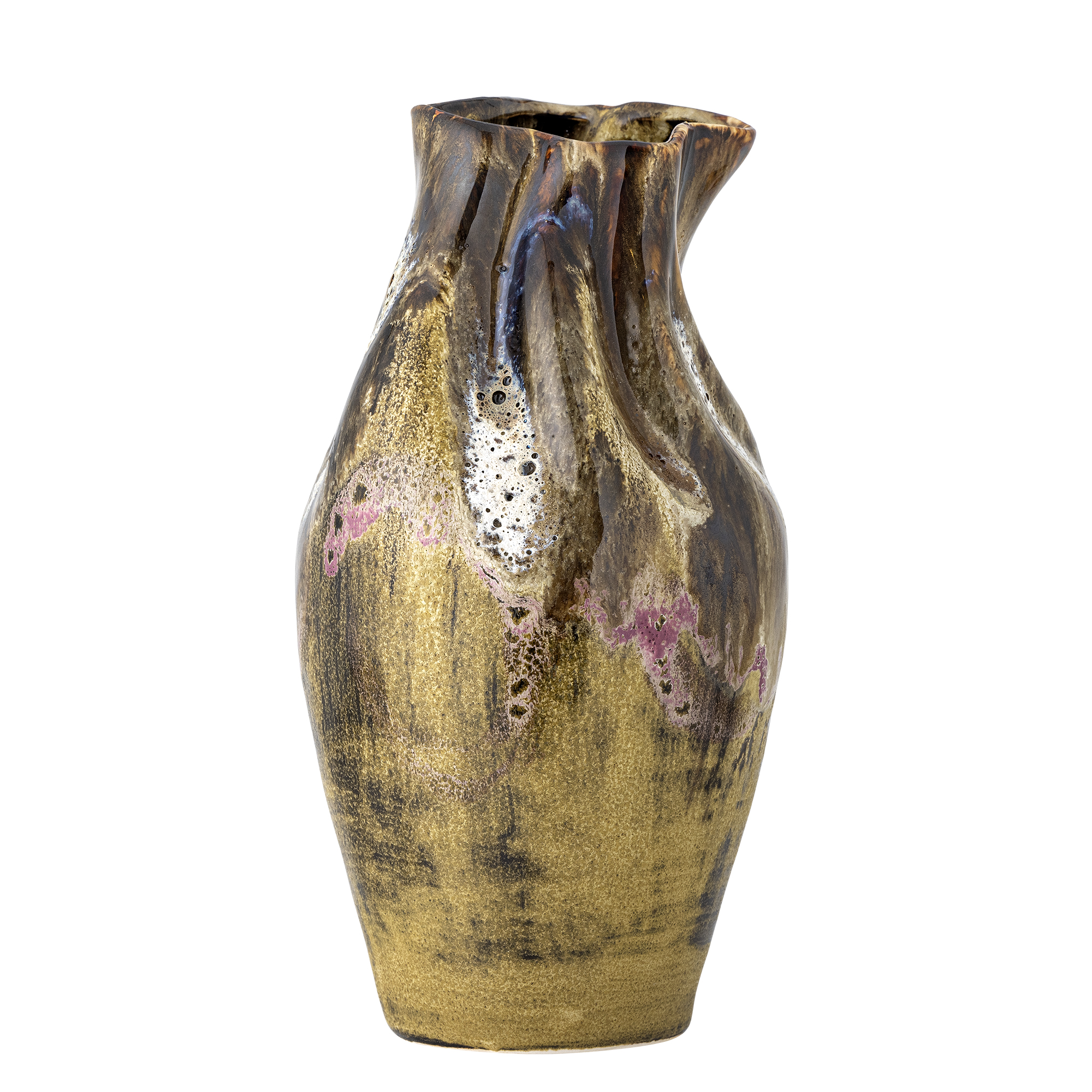 Bloomingville - Benoit Vase, Multifarvet, Stentøj, D13xH26 cm Bloomingville - Benoit Vase, Multifarvet, Stentøj, D13xH26 cm