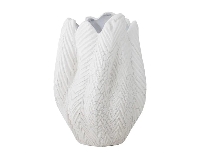 Bloomingville, Besa, Vase, Hvid, Stentøj, D:17 x H:26 cm Bloomingville, Besa, Vase, Hvid, Stentøj, D:17 x H:26 cm