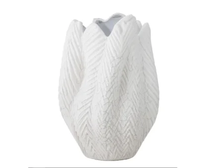 Bloomingville, Besa, Vase, Hvid, Stentøj, D:17 x H:26 cm