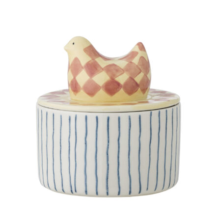 Bloomingville - Biona Krukke m/låg, Multifarvet, Stentøj, D11xH12 cm