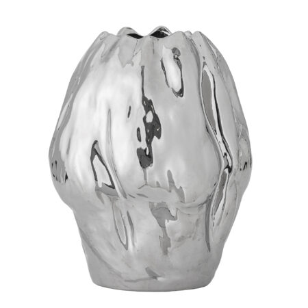 Bloomingville - Bobby Vase, Sølv, Stentøj, D23,5xH29 cm