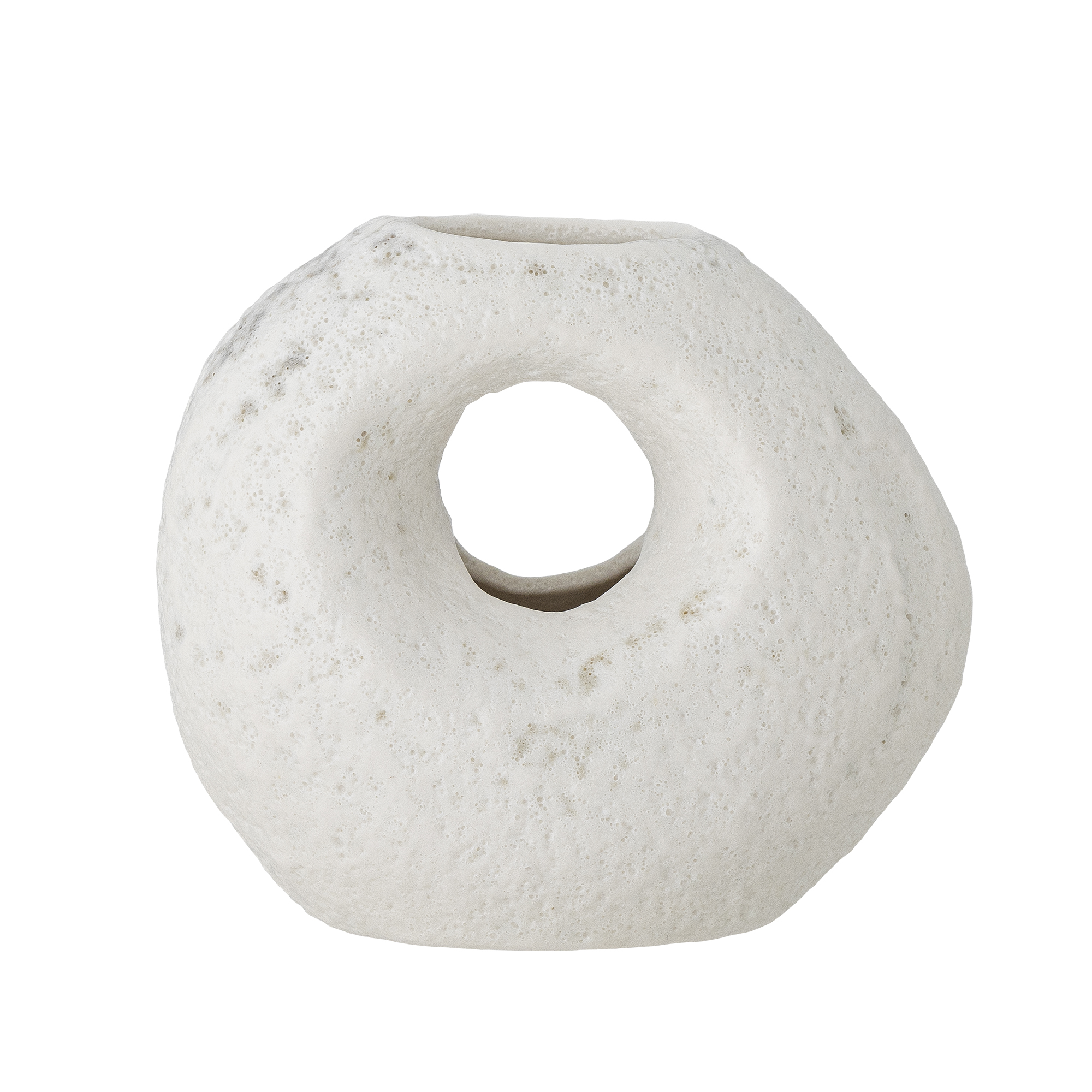 Bloomingville - Caia Vase, Hvid, Stentøj, L11xH9,5xW6 cm Bloomingville - Caia Vase, Hvid, Stentøj, L11xH9,5xW6 cm