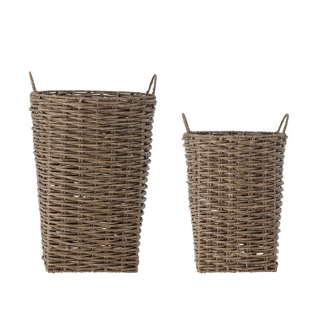 Bloomingville - Cestina Kurv, Brun, Polyrattan, D30xH45/D34xH55 cm, Set of 2