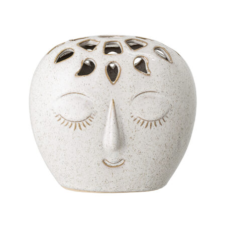 Bloomingville - Elissa Vase, Hvid, Stentøj, L15,5xH14,5xW10 cm