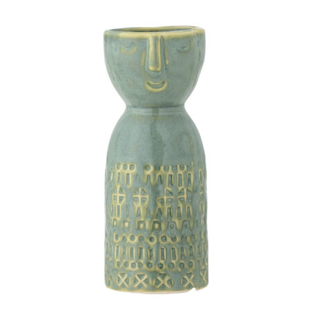 Bloomingville - Embla Vase, Grøn, Stentøj, D6xH14,5 cm