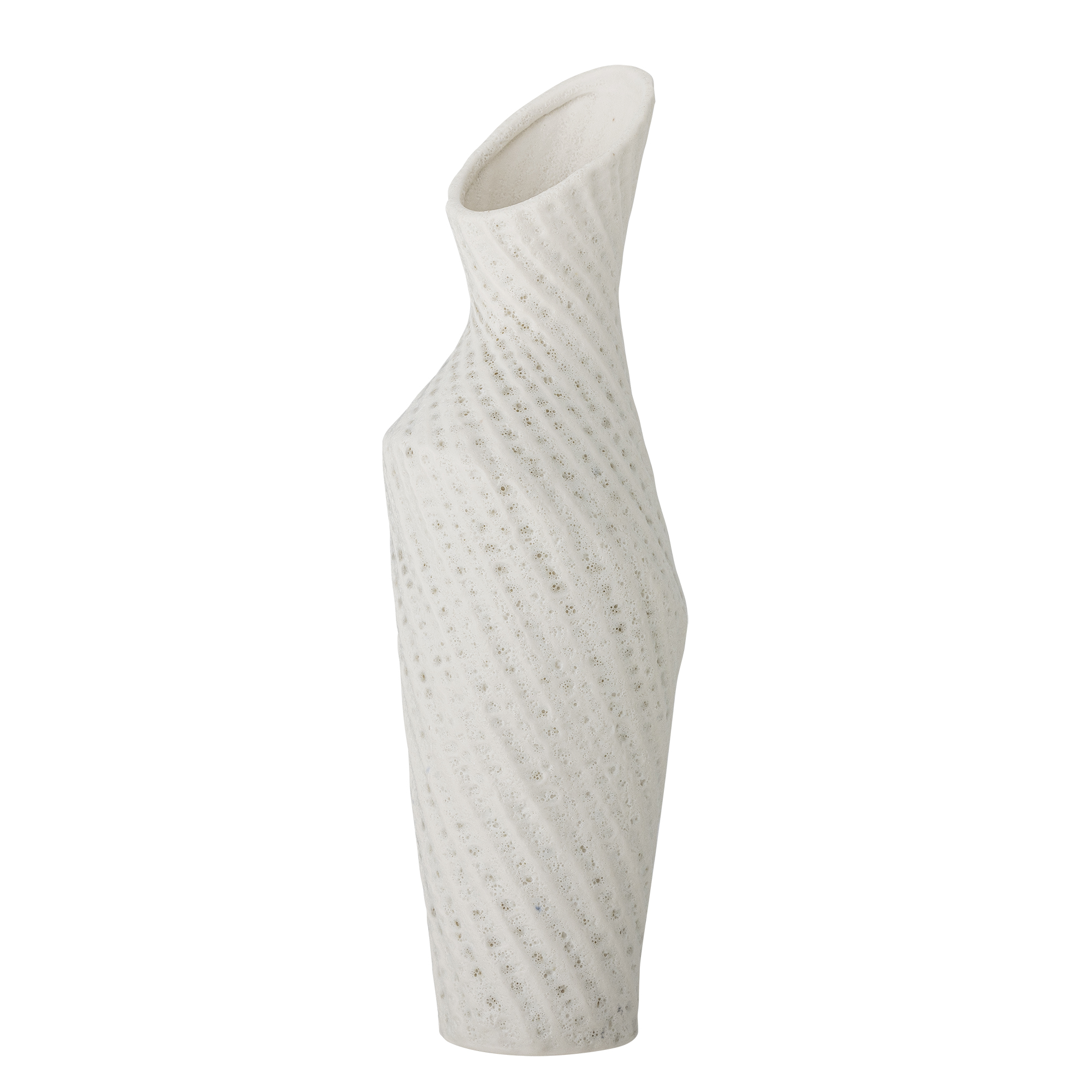 Bloomingville - Fikla Vase, Hvid, Stentøj, D9xH29 cm Bloomingville - Fikla Vase, Hvid, Stentøj, D9xH29 cm