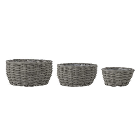 Bloomingville - Fioria Urtepotteskjuler, Grå, Polyrattan 3 stk