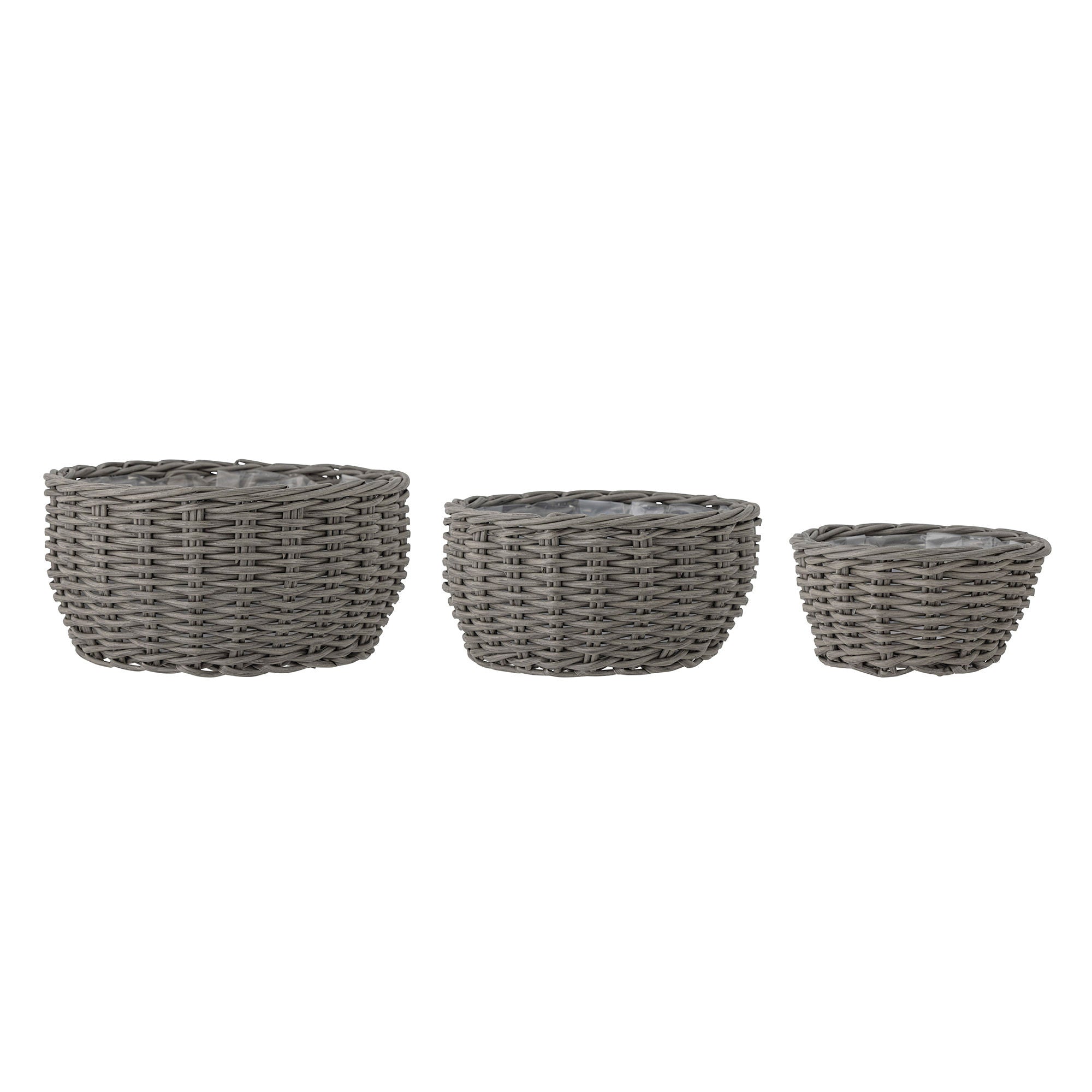 Bloomingville - Fioria Urtepotteskjuler, Grå, Polyrattan - sæt 3 stk. Bloomingville - Fioria Urtepotteskjuler, Grå, Polyrattan - sæt 3 stk.