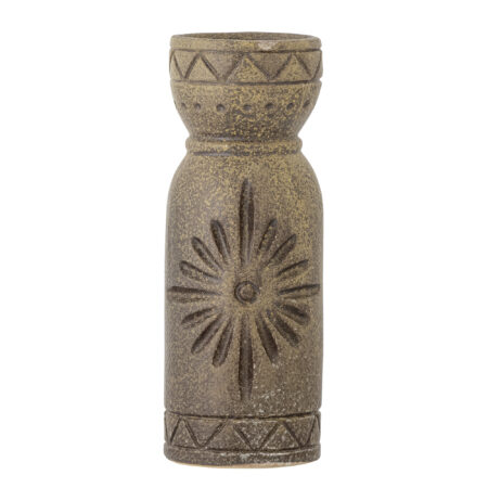 Bloomingville - Gerde Vase, Brun, Stentøj, D7,5xH21 cm