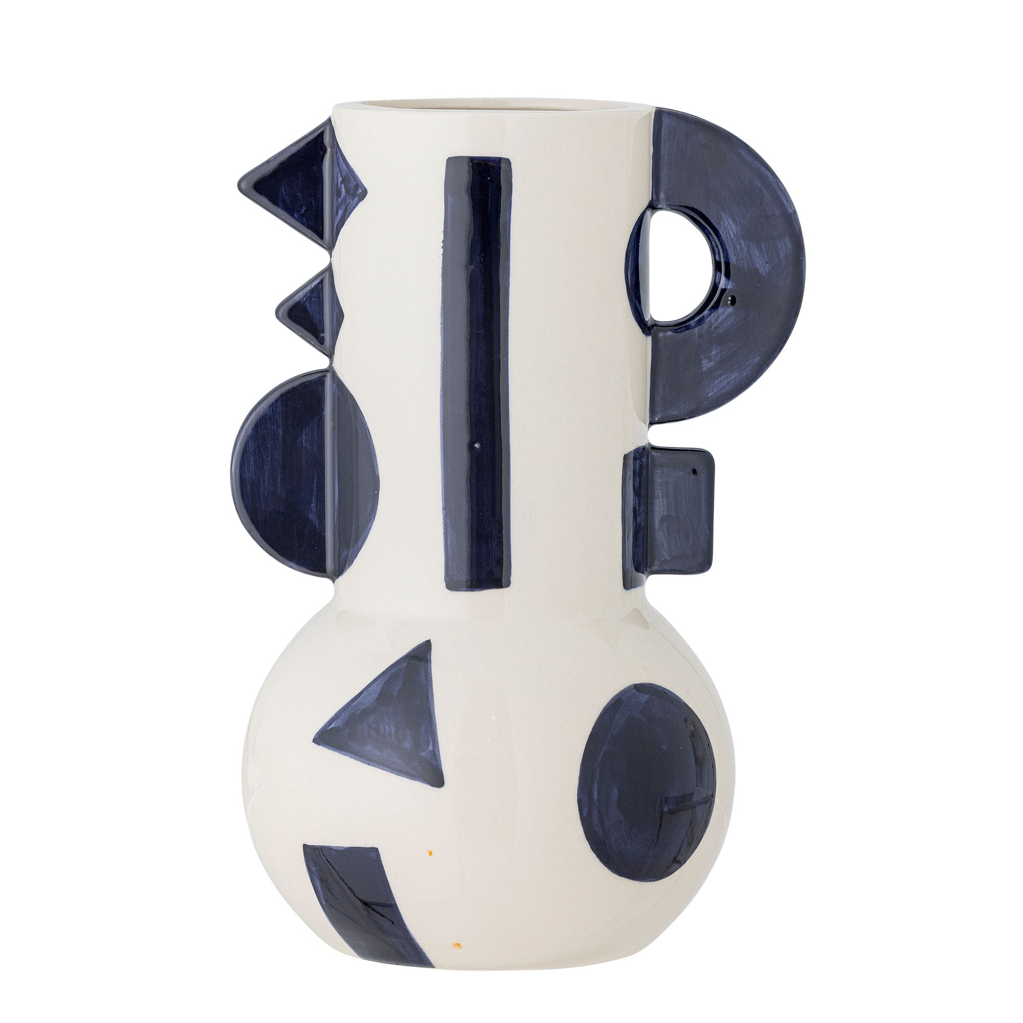 Bloomingville Graphica Vase, Blå, Stentøj Bloomingville Graphica Vase, Blå, Stentøj