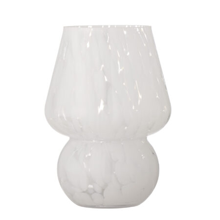 Bloomingville - Halim Vase, Hvid, Glas, D13xH18,5 cm