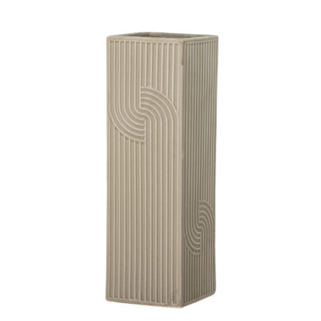 Bloomingville - Heeira Vase, Brun, Stentøj, L8xH26xW8 cm