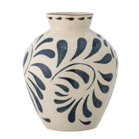 Bloomingville - Heikki Vase, Blå, Stentøj, D20xH24 cm
