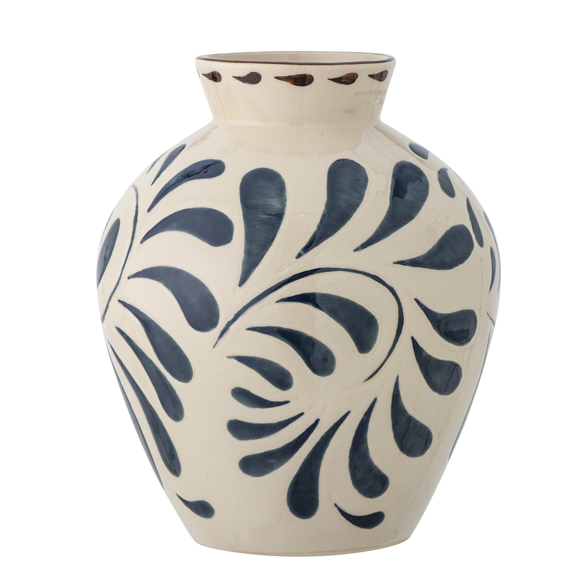 Bloomingville - Heikki Vase, Blå, Stentøj, D20xH24 cm Bloomingville - Heikki Vase, Blå, Stentøj, D20xH24 cm
