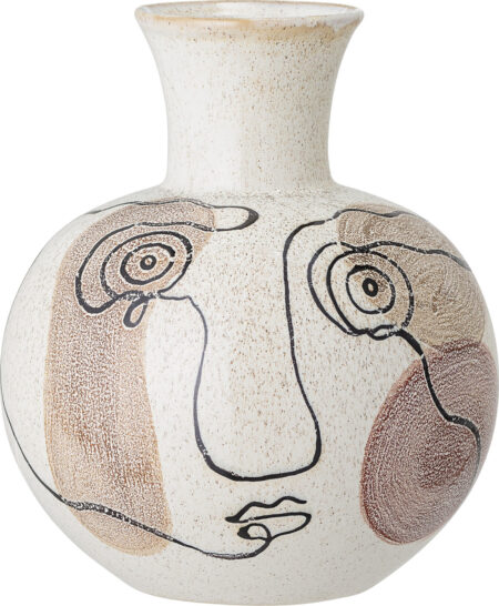 Bloomingville - Irini Vase - Hvid - Stentøj - H 22,5 Cm