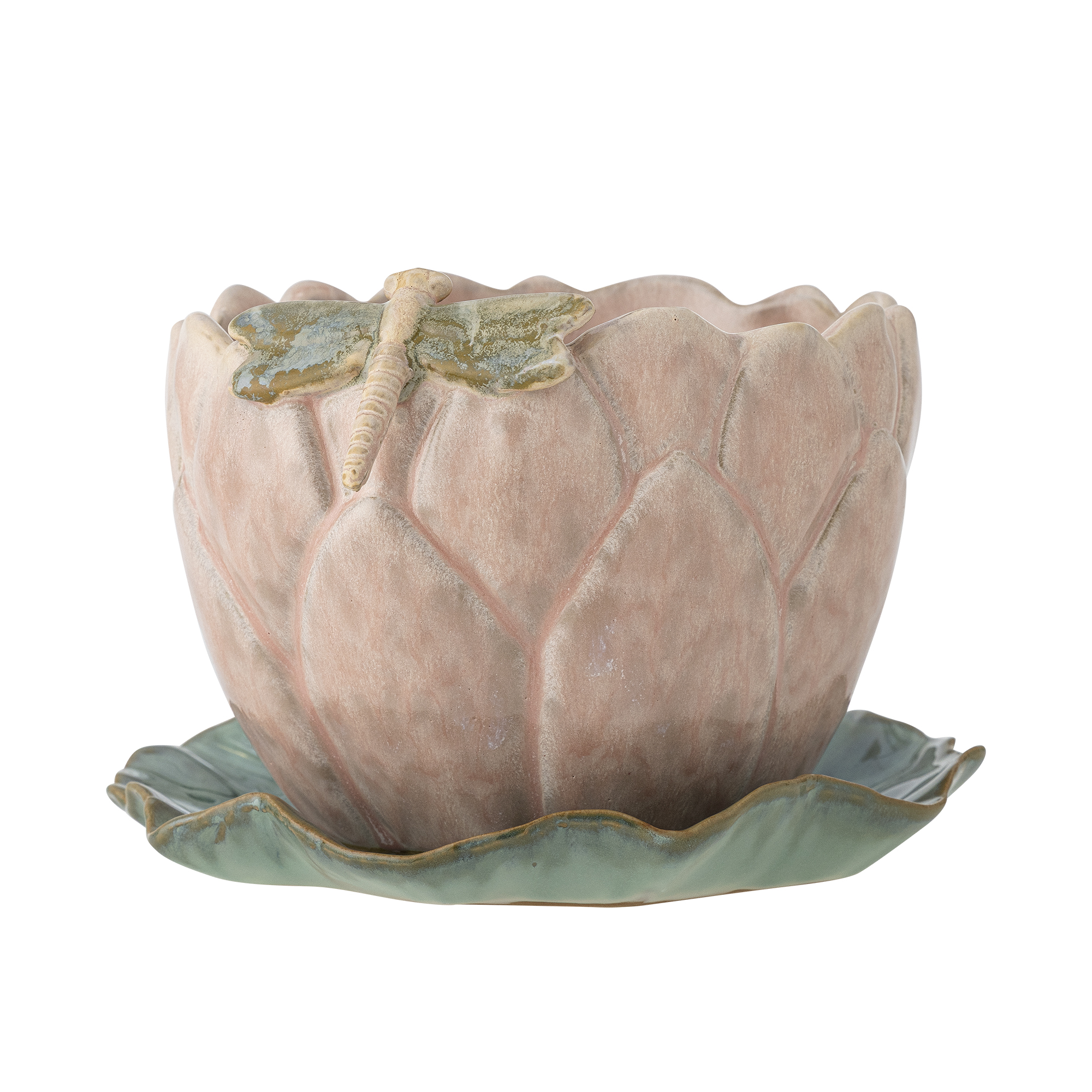 Bloomingville - Jaylee Urtepotte m/underskål, Rosa, Stentøj, D18,5xH13,5 cm Bloomingville - Jaylee Urtepotte m/underskål, Rosa, Stentøj, D18,5xH13,5 cm