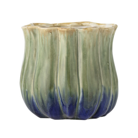 Bloomingville - Jenner Urtepotteskjuler, Grøn, Stentøj, D16,5xH15 cm