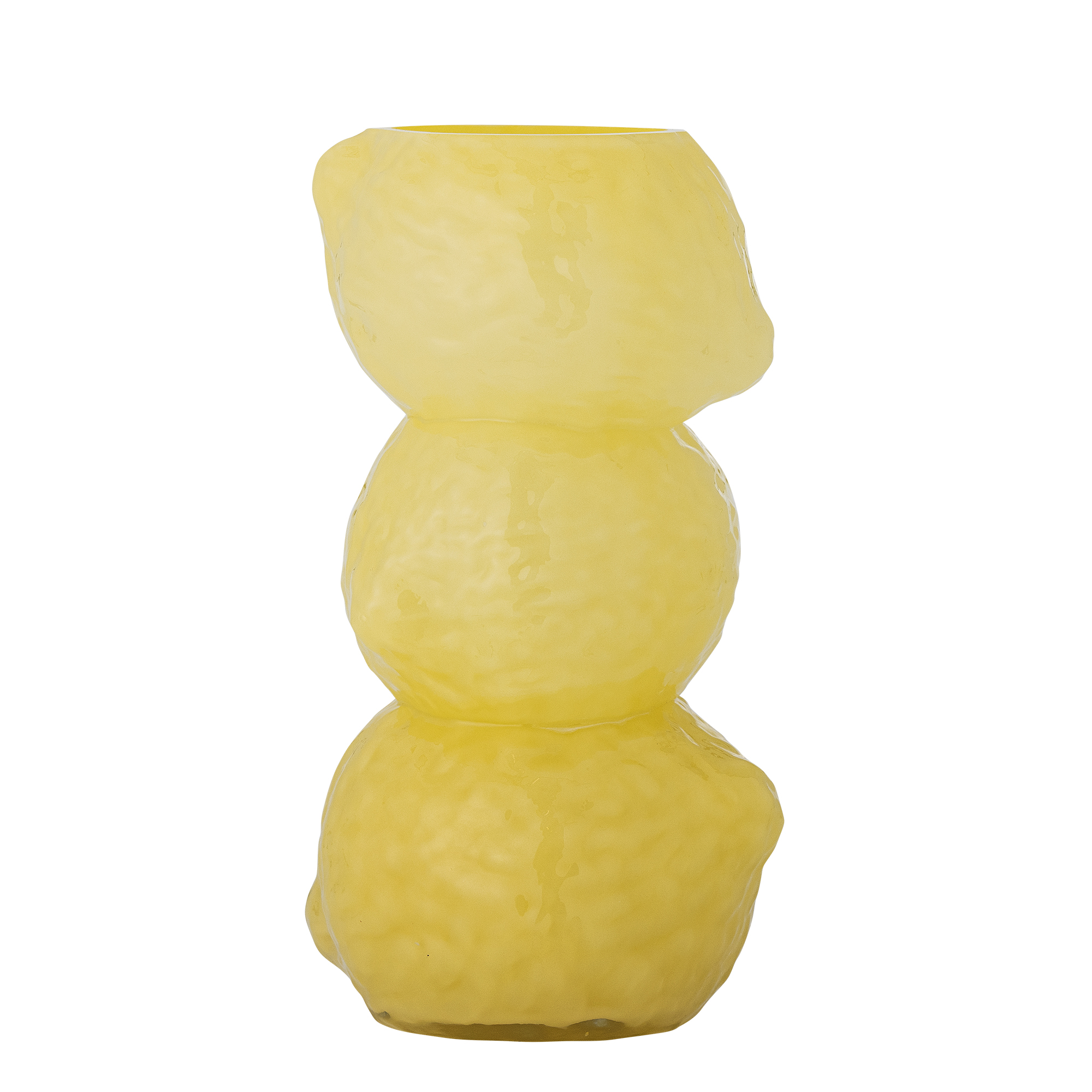 Bloomingville - Limone Vase, Gul, Glas, D15xH27 cm Bloomingville - Limone Vase, Gul, Glas, D15xH27 cm