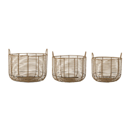 Bloomingville - Mekkel Kurv - Natur - Set of three baskets of varying sizes