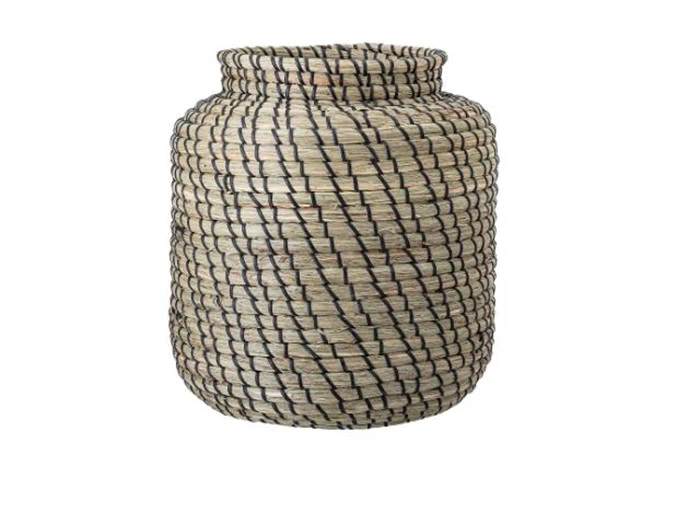 Bloomingville, Minte Kurv, Natur, Sort, Søgræs, Ø: 32 x H: 32 cm Bloomingville, Minte Kurv, Natur, Sort, Søgræs, Ø: 32 x H: 32 cm