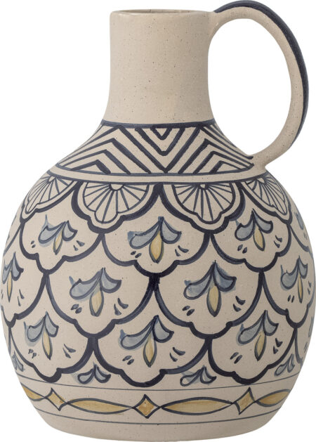 Bloomingville - Nadya Vase Kande - Blå - Stentøj - H 27 Cm