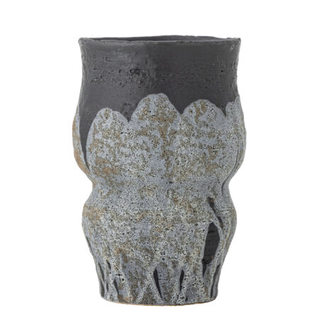 Bloomingville - Neeson Urtepotteskjuler, Blå, Stentøj, D14,5xH21,5 cm