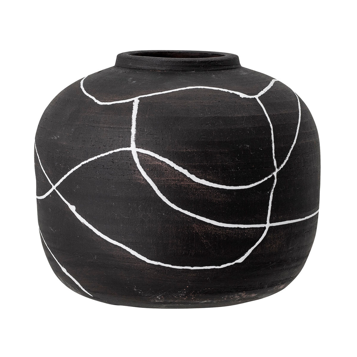 Bloomingville Niza Deko Vase, Sort, Terrakotta Bloomingville Niza Deko Vase, Sort, Terrakotta